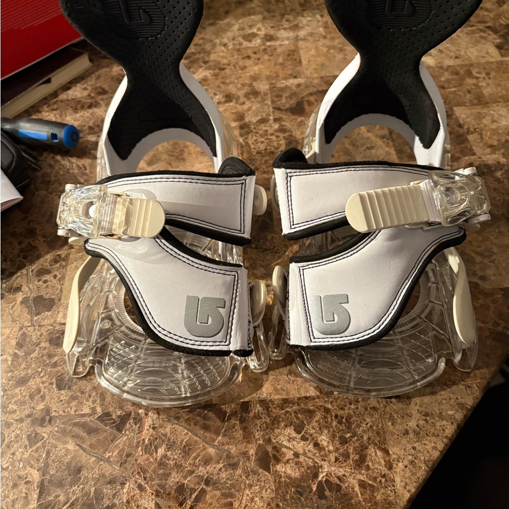 White Burton Bindings